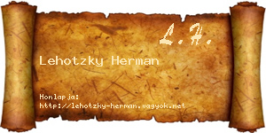 Lehotzky Herman névjegykártya